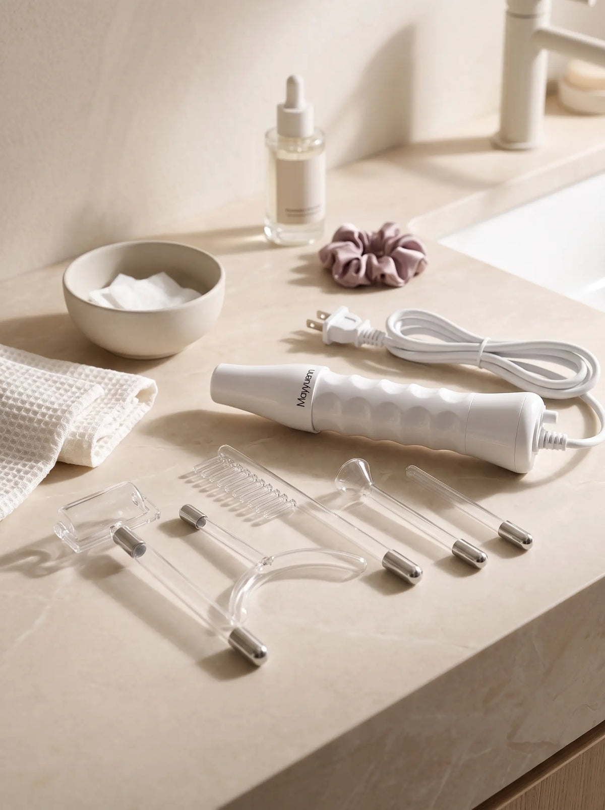 Skincare ritual setup